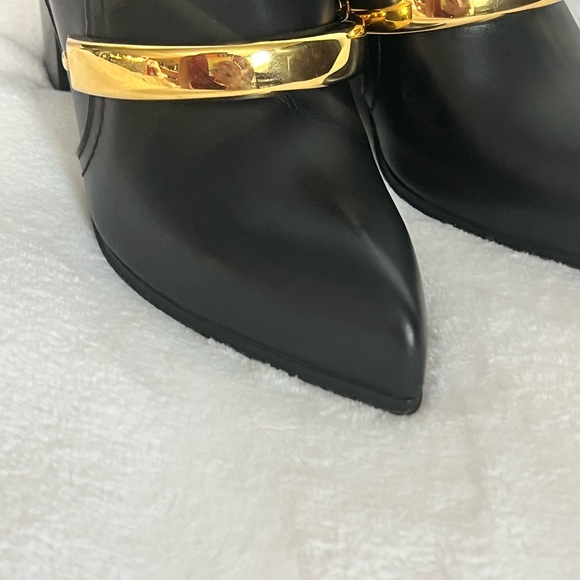 Alexander McQueen black with gold trim booties size 36 - Picture 4 of 16